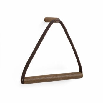 Ekta living handdoek hanger gerookt eiken leer bywirth