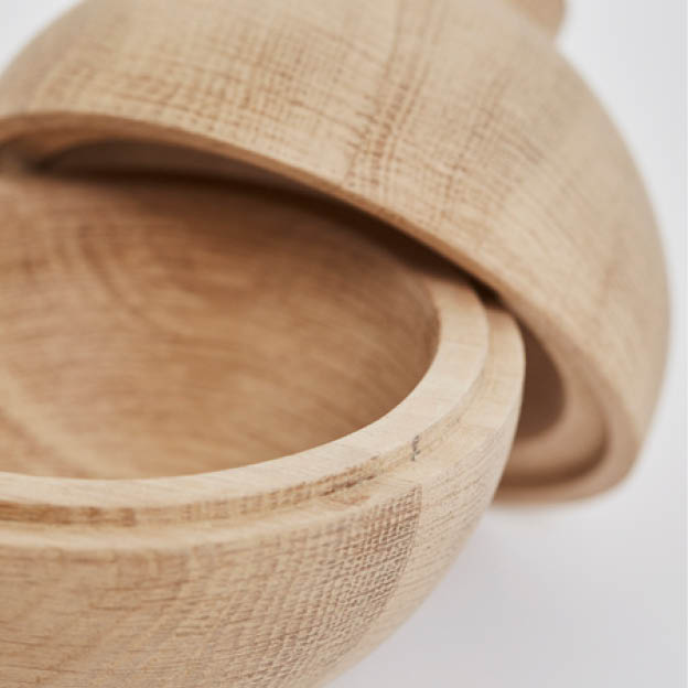 Close up Kristina Dam wooden sphere