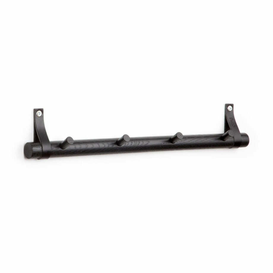 by wirth knoppenrek met 4 hangers zwart eiken en leer