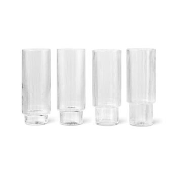Ferm Living Ripple Longdrinkglazen set van 4 stuks