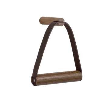 by Wirth toiletrolhouder wc rolhouder wcpapierhouder toiletpapierhouder gerookt eikenhout en Leer byJensen