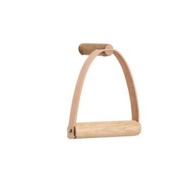Eikenhouten toiletrolhouder in mooie scandinavisch design met lederen riem van Ekta living byWirth