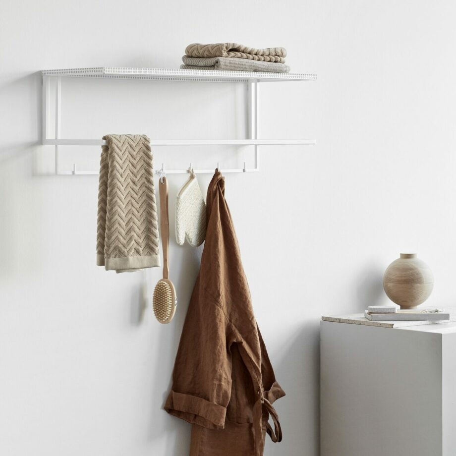 Kristina Dam grid garderobe kapstok in wit metaal voor entree, hal of badkamer