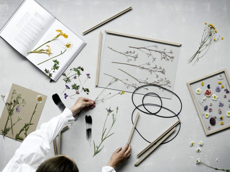 Gebroogde bloemen in Moebe frame