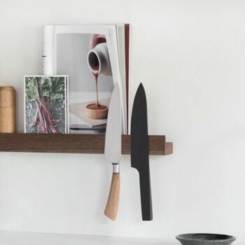 Magnet shelf messenmagneet wandplank by wirth gerookt eiken