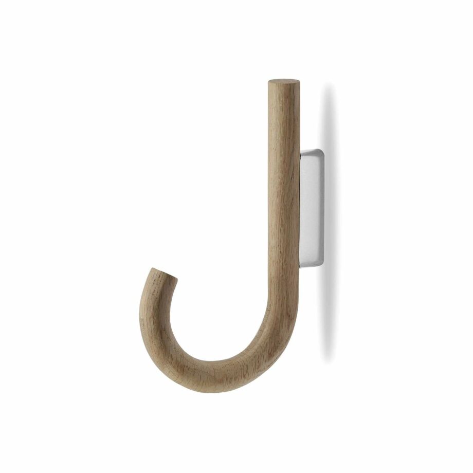 Hook eikenhout chroom wandhaak gejst design