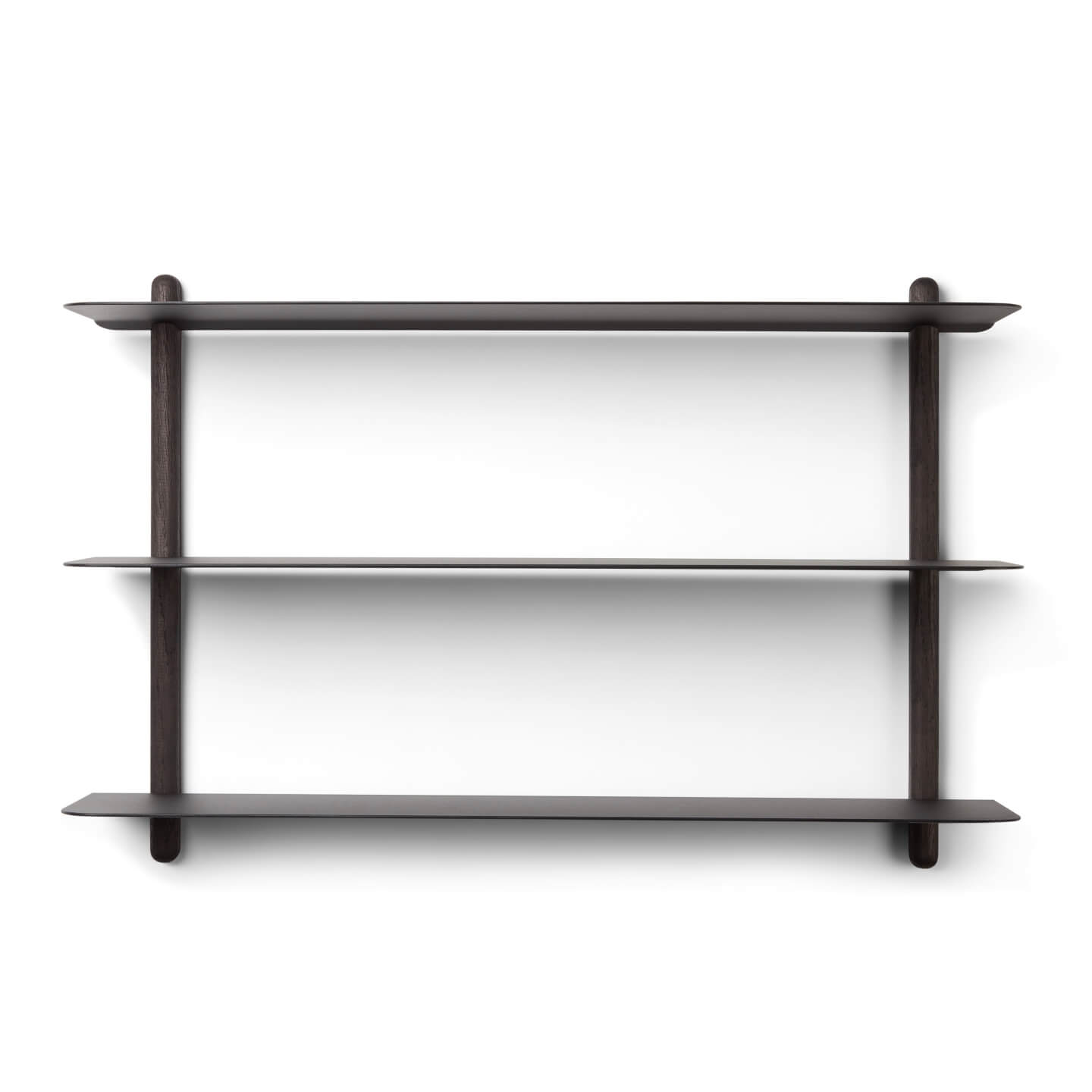 Minimalistische Gejst Design Nivo A wandrek met drie zwarte planken