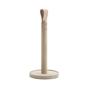 Skagerak Norr keukenrolhouder naturel hout en leer deens design
