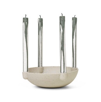 Ferm Living Bowl kandelaar schaal voor 4 kaarsen keramiek