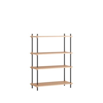 MOEBE Shelving System kast S.115.1.A EIKEN ZWART