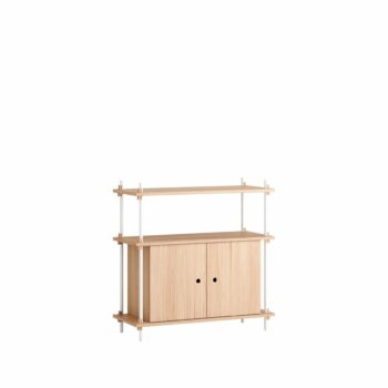 Moebe Shelving system Low Cabinet wit eiken