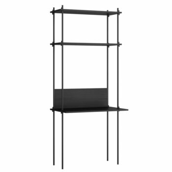 Moebe design bureau met home office Desk shelving system zwart