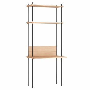 Moebe design bureau met home office Desk shelving system eiken zwart