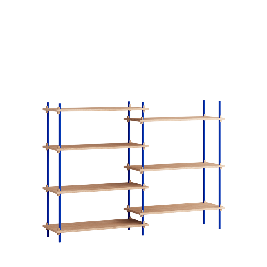 Moebe Boekenkast Shelving system s.115.2.A eiken blauw