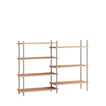 Moebe Boekenkast Shelving system s.115.2.A eiken warm grey