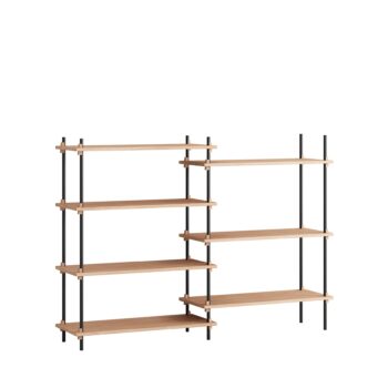 Moebe Boekenkast Shelving system s.115.2.A eiken zwart
