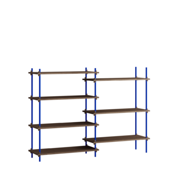 Moebe Boekenkast Shelving system s.115.2.A gerookt eiken deep blue blauw