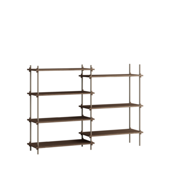 Moebe Boekenkast Shelving system s.115.2.A gerookt eiken warm grey