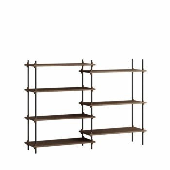 Moebe Boekenkast Shelving system s.115.2.A gerookt eiken zwart