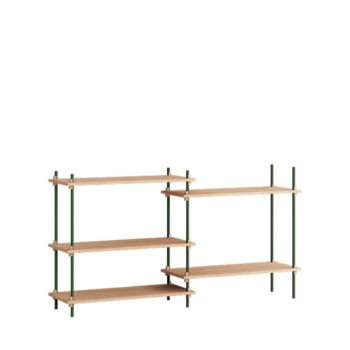 Moebe shelving System kast 85.2.a eiken groen