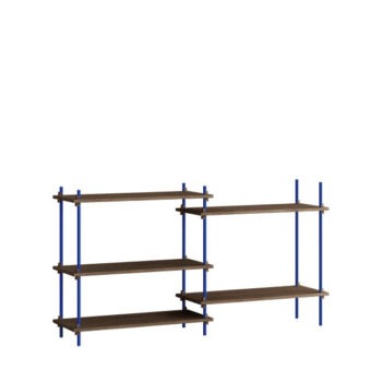 Moebe shelving System kast 85.2.a gerookt eiken blauw