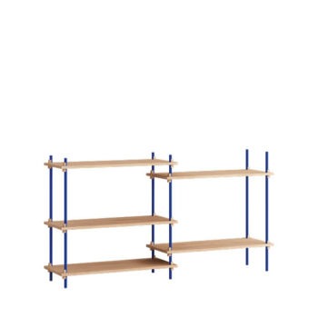 Moebe shelving System kast eiken blauw 85.2.a2