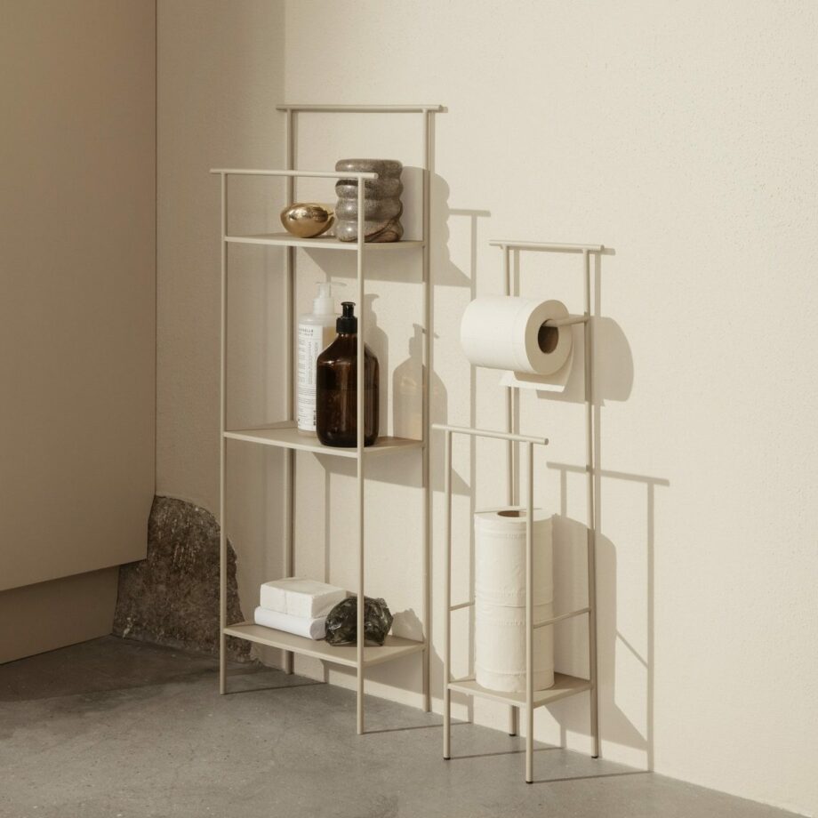 Dora opbergrek en toiletrolhouder van Ferm Living cashmere