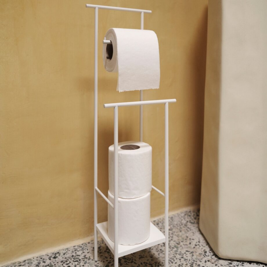 Ferm Living toilet paper stand wit metaal toiletrolhouder met plank