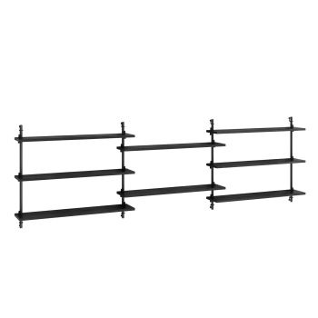MOEBE Wall Shelving 65.3 – Modulair Wandrek met 8 zwarte planken
