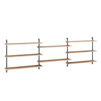 MOEBE Wall Shelving 65.3 – Modulair Wandrek met 8 eikenhouten planken