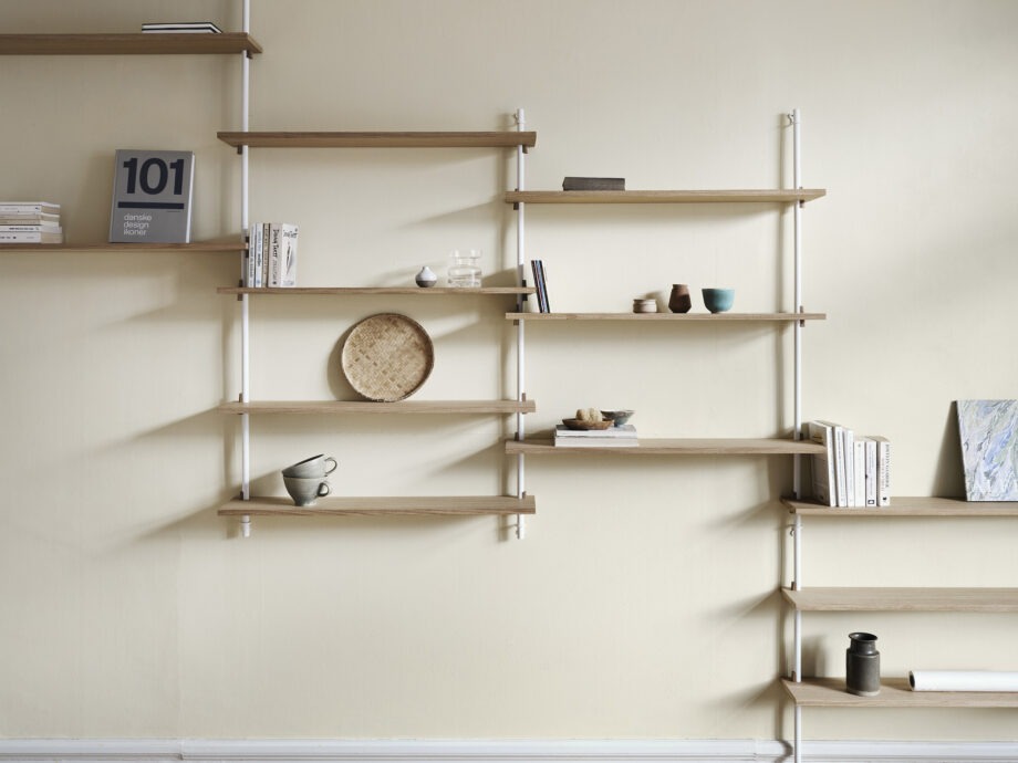 Moebe wandrek eiken wit wall shelving system