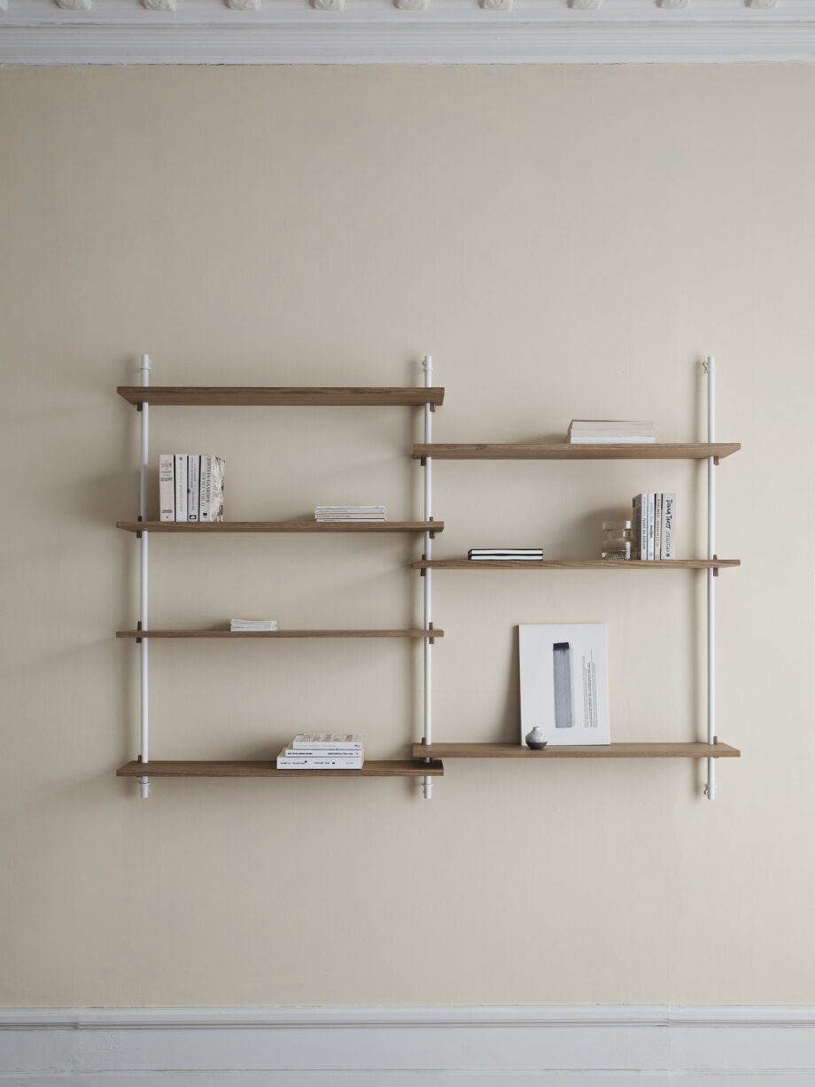 Moebe Wall shelving system wandrek wit eiken WS.115.2
