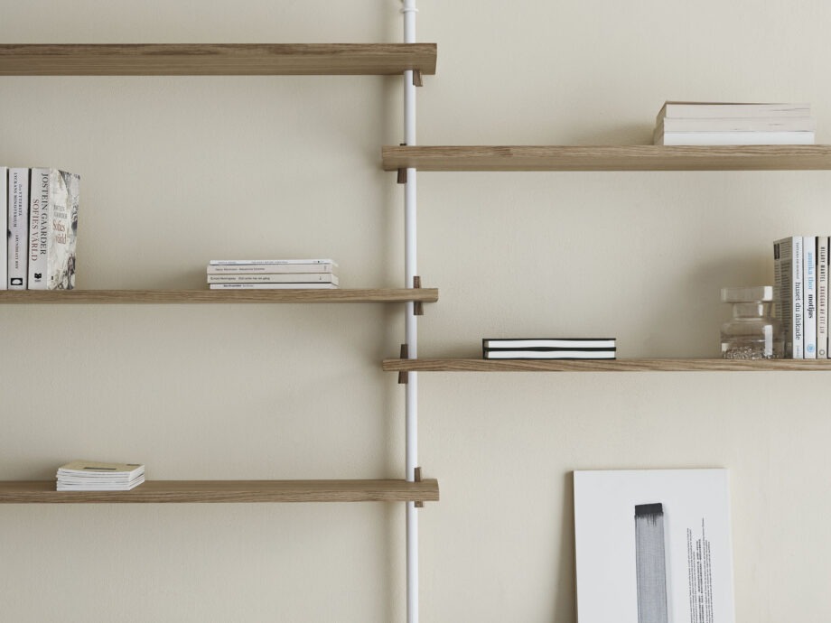 Moebe Wall shelving system wandrek wit eiken