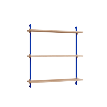 Moebe Wandrek Shelving System 85.1 eiken blauw