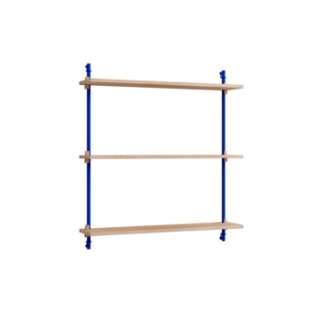 Moebe Wandrek Shelving System 85.1 eiken blauw