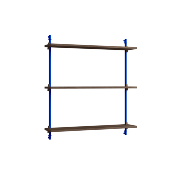 Moebe Wandrek Shelving System 85.1 gerookt eiken blauw