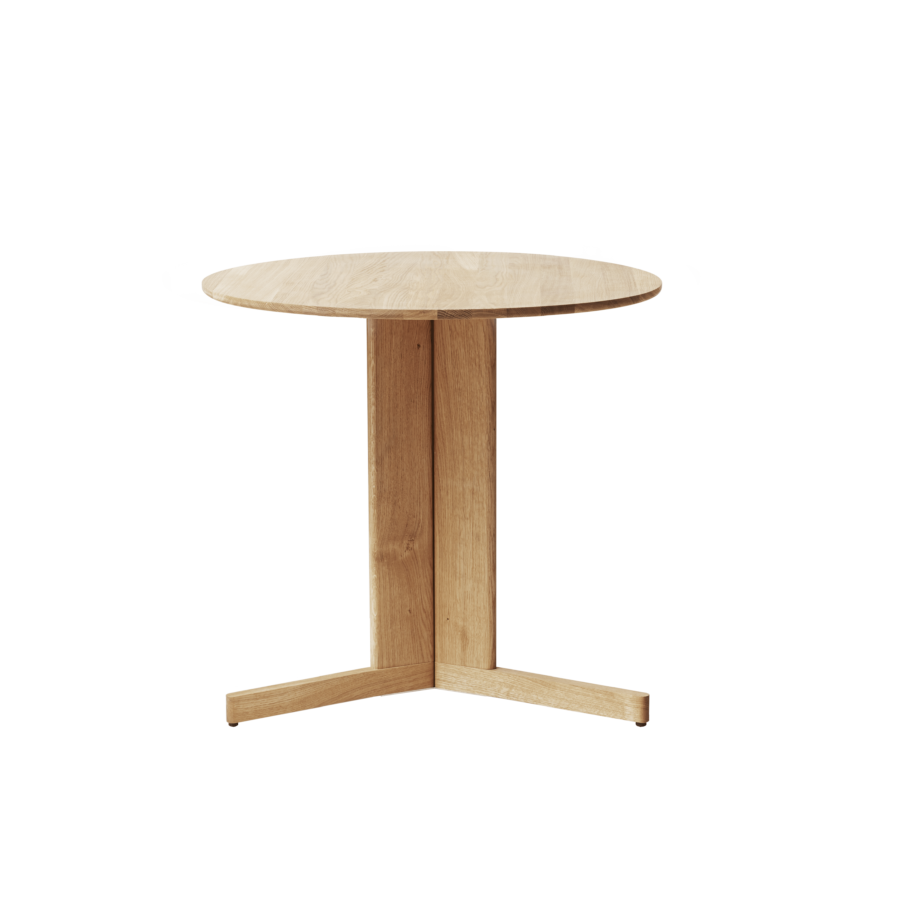 Form and Refine Trefoil Table rond wit eiken