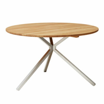 Form refine frisbee ronde tafel eikenhout chroom