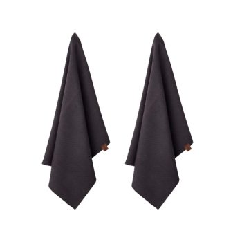 Humdakin Biologisch theedoek 2 stuk coal zwart