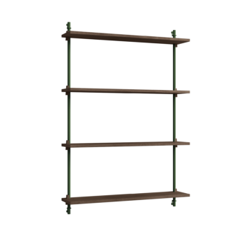 MOEBE Wall Shelving wandrek ws.115.1. gerookt eiken pine green