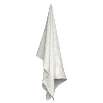The Organic Company wafel handdoek gewafeld wit Natural white 150x100 cm