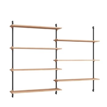 MOEBE - Wall Shelving wandrek - WS.115.2 eiken zwart