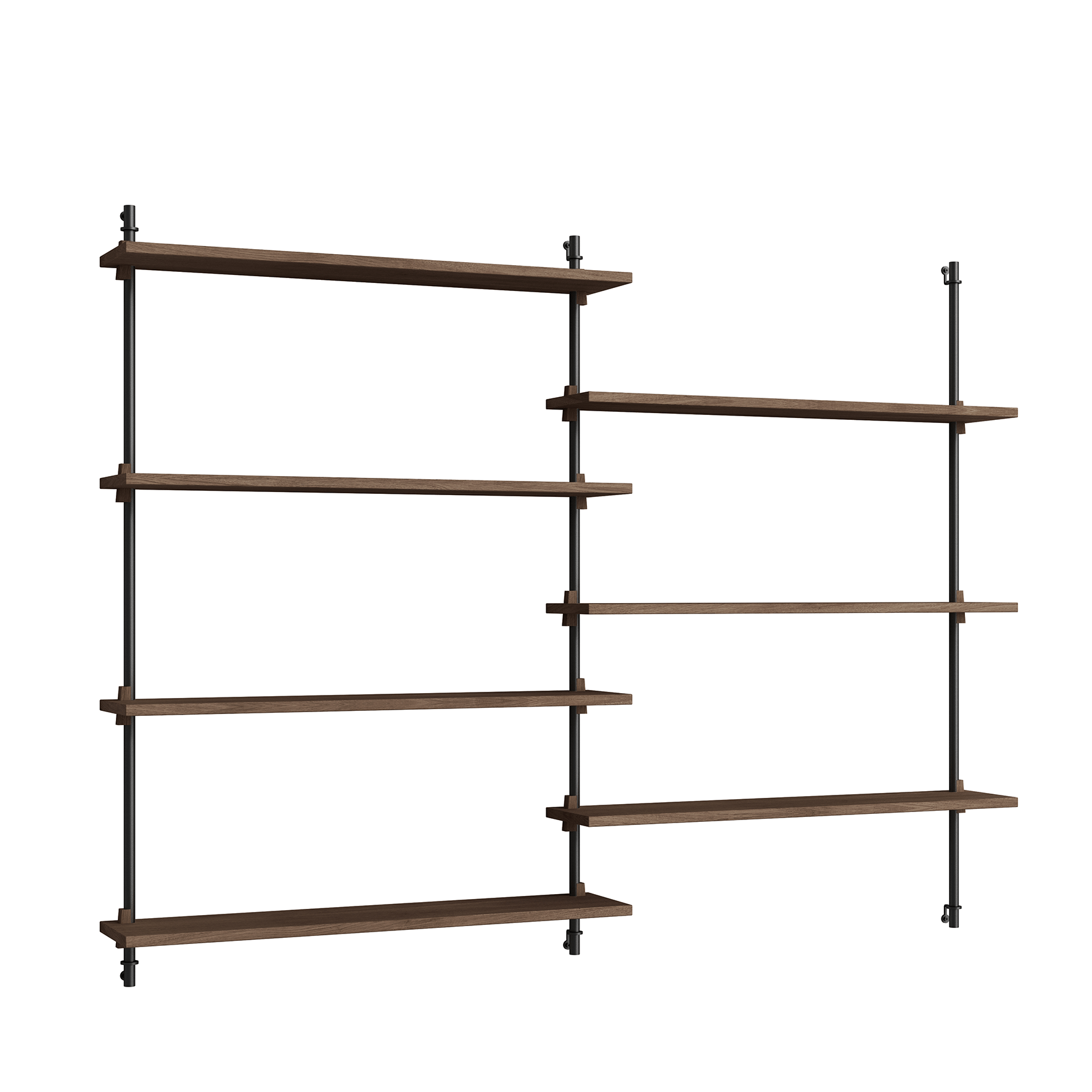 MOEBE - Wall Shelving wandrek - WS.115.2 gerookt eiken zwart