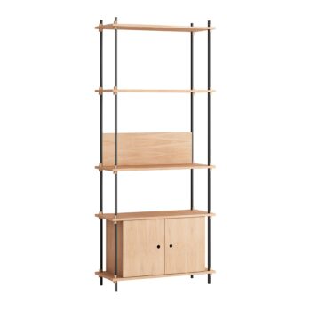 MOEBE_Shelving-System kast eikenhout en zwart met gesloten kast