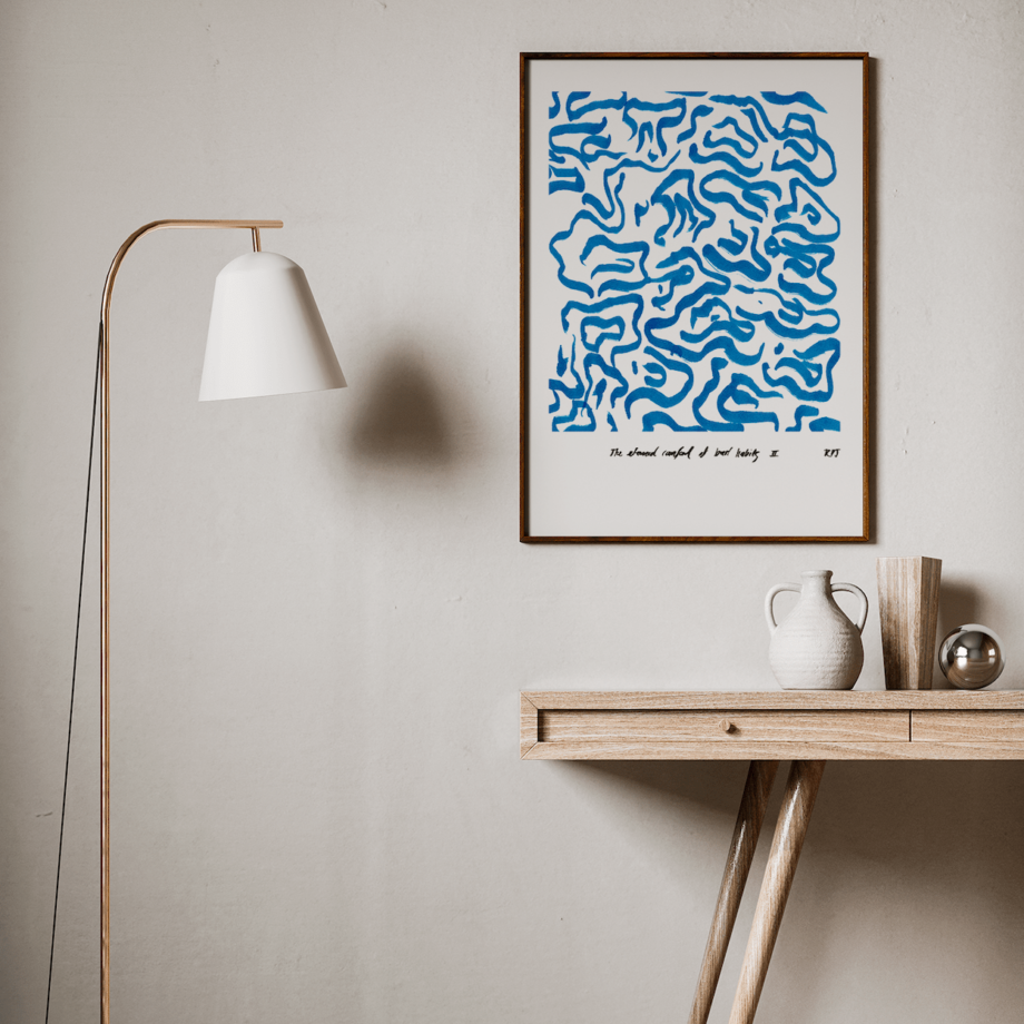 Comfort Blue poster 50 x 70 cm van Paper Collective