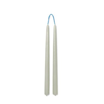 Ferm Living Dipped candles kaarsen Sage groen met blauwe lont