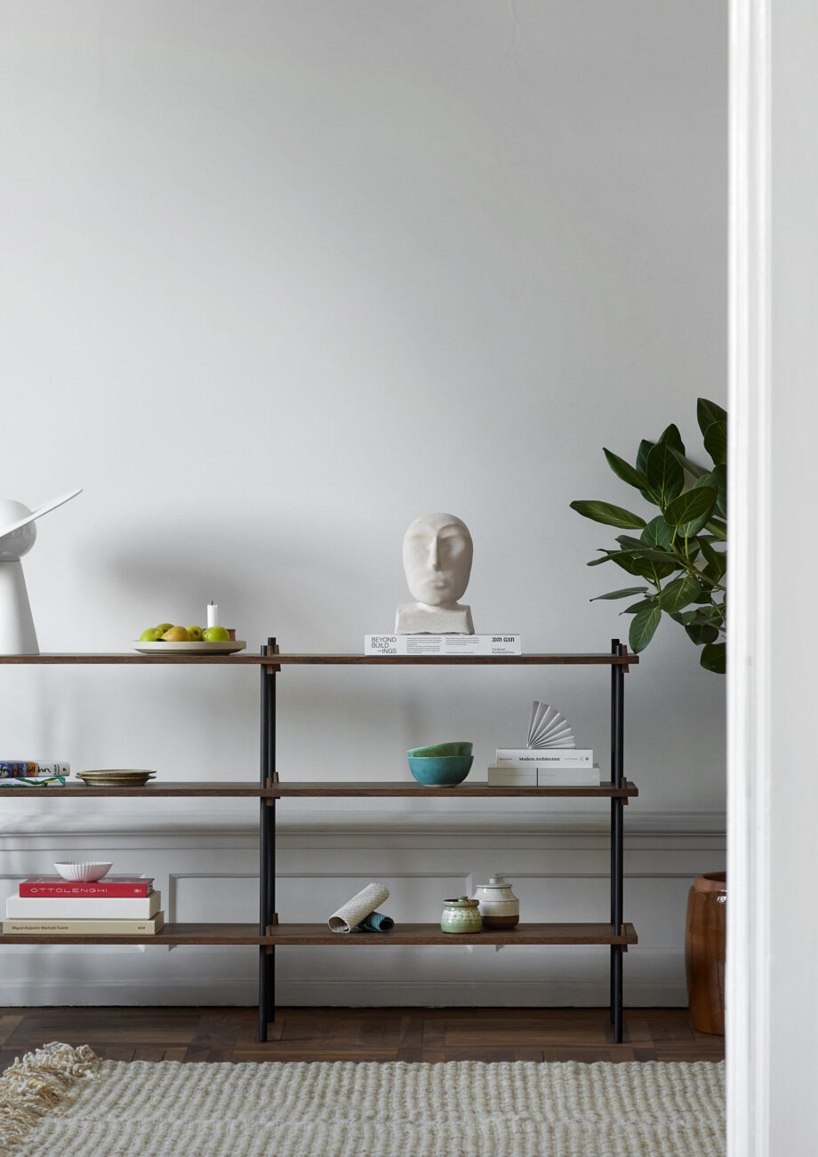 Moebe kast Shelving System s.85.2.B in gerookt eiken minimalisch design