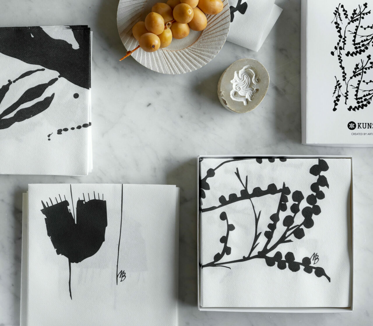 Koel wanhoop Merchandiser Kunstindustrien - Wild Flowers 2 - Servetten Papier 40x40 cm Wit/zwart -  byJensen