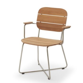 Skagerak tuinstoel met armleuning Lilium Armchair leunstoel teakhout en roestvrij staal