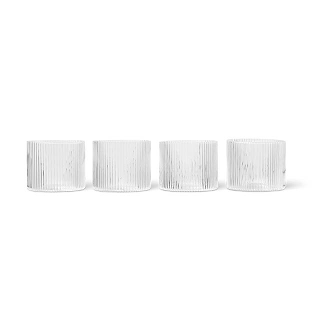 ferm LIVING Ripple Glass - Set of 4 by Trine Andersen